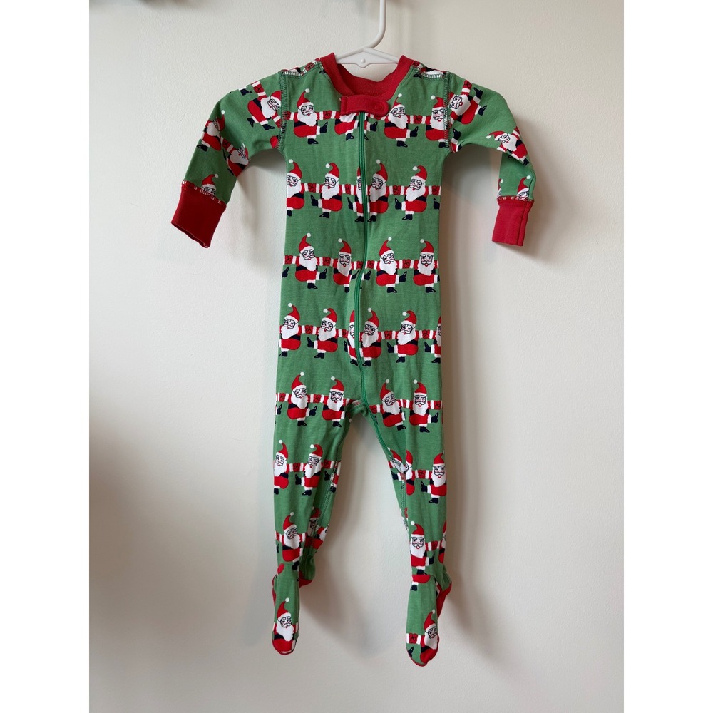 Beaufort Bonnet Company St Nick Santa Christmas Footie Pajamas Green 6-12M